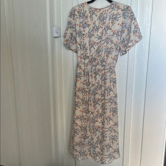 Sienna Sky Pink Cream Ruffled Wrap Midi Dress - Picture 7 of 7